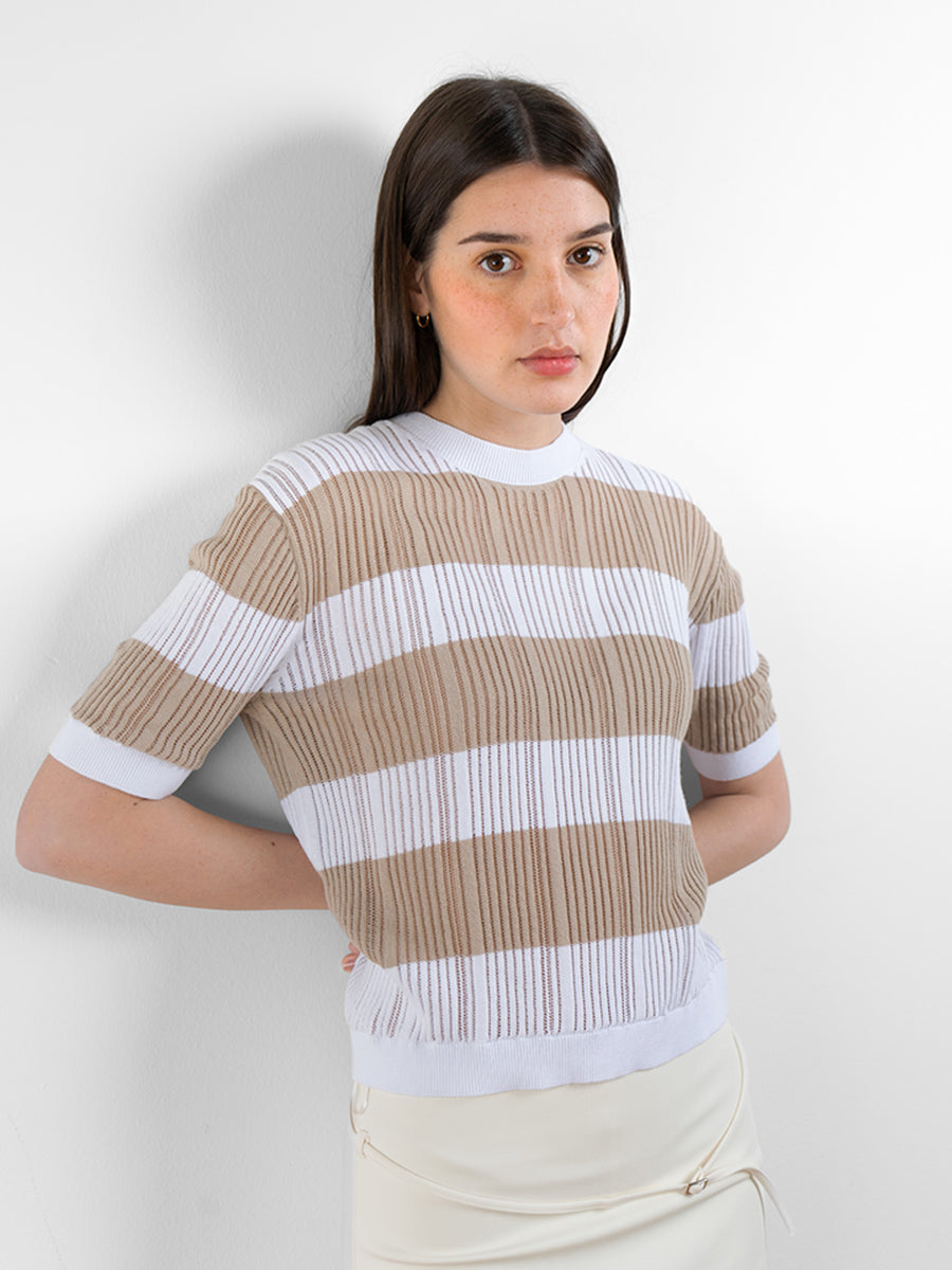 Rosalba maglia rigata costine