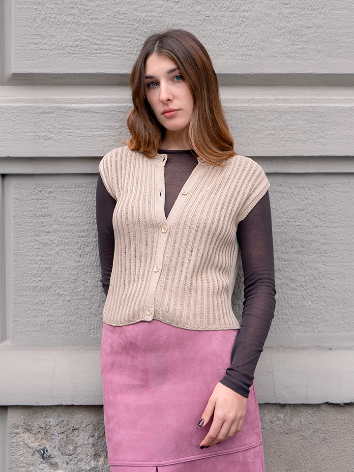 Rosalia gilet traforato bottoni