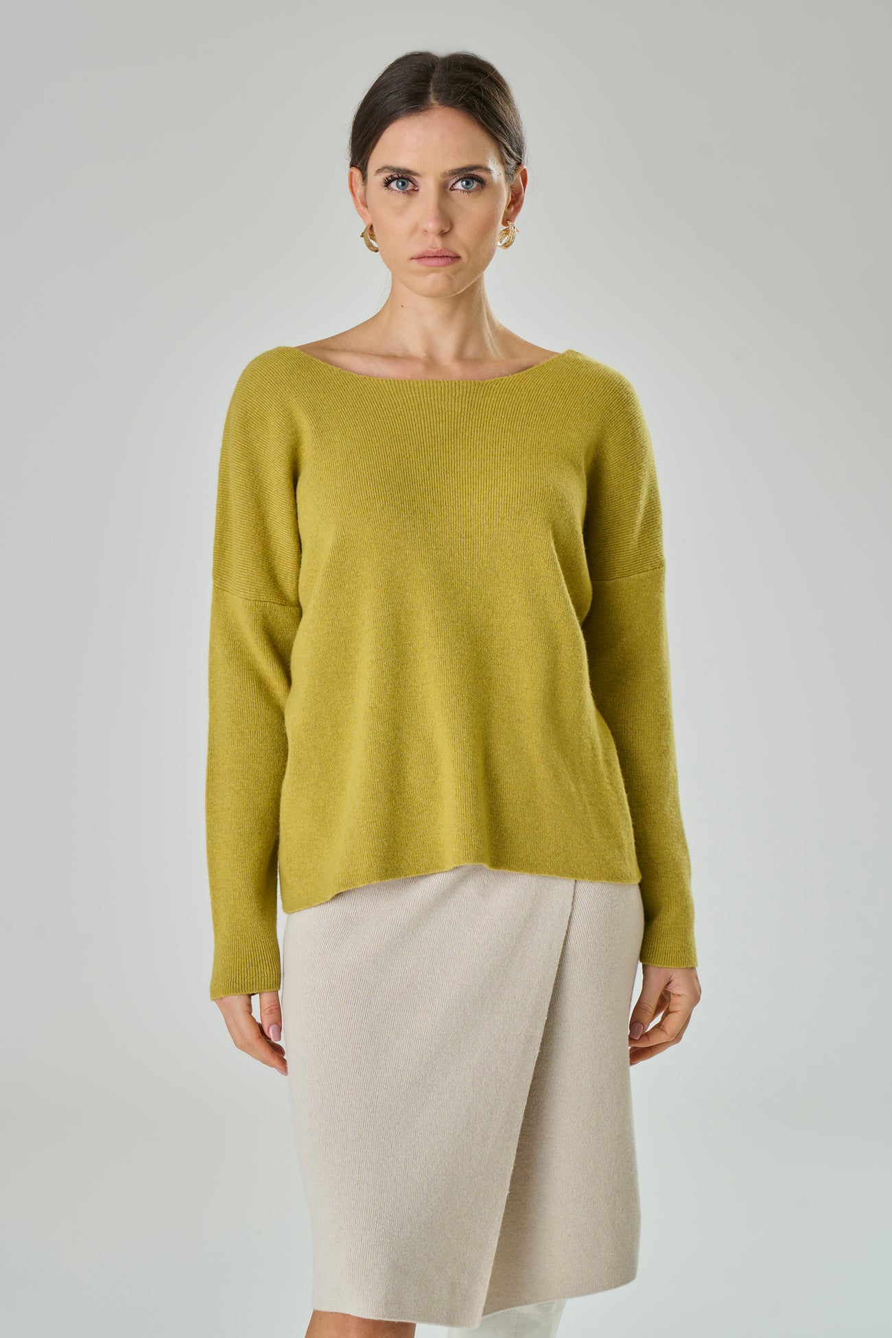 Cashmere blend sweater with cross on the back - Andrea 